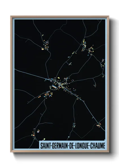 Une affiche de carte sur Saint-Germain-de-Longue-Chaume