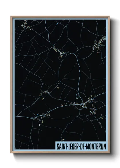 Une affiche de carte sur Saint-Léger-de-Montbrun