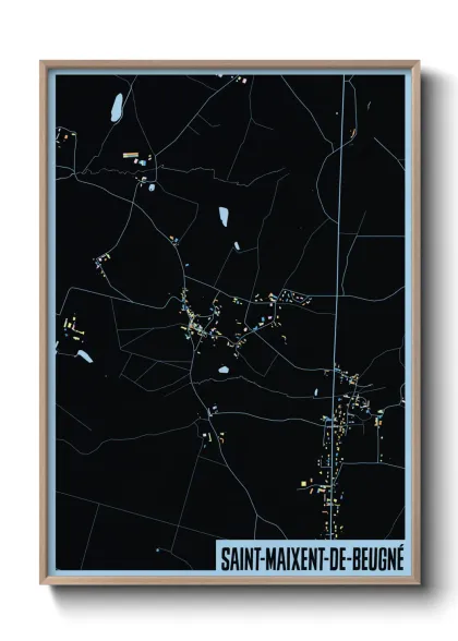 Une affiche de carte sur Saint-Maixent-de-Beugné