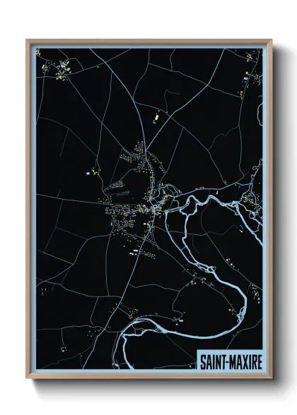 Une affiche de carte sur Saint-Maxire
