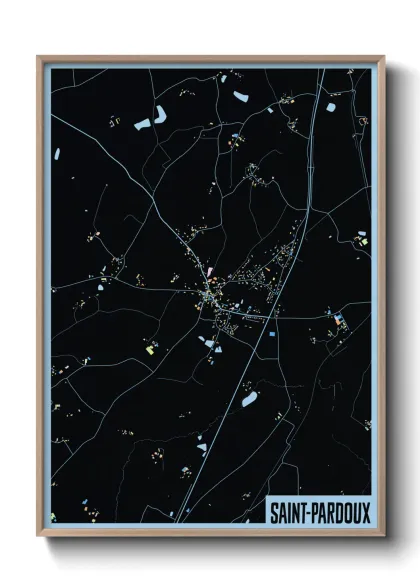 Une affiche de carte sur Saint-Pardoux