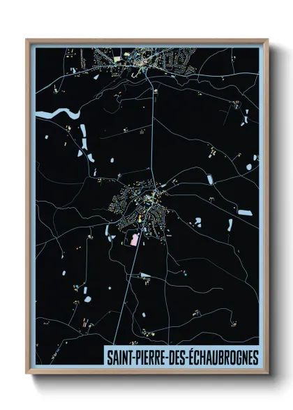 Une affiche de carte sur Saint-Pierre-des-Échaubrognes