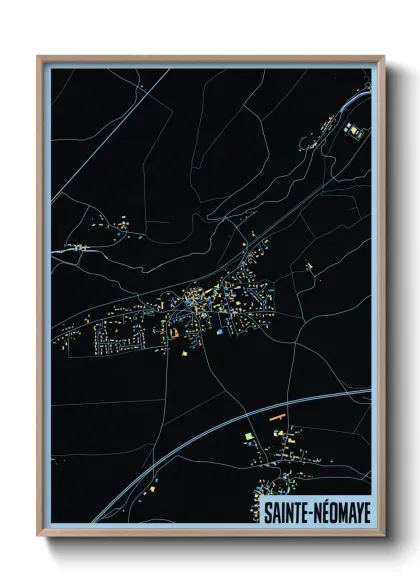 Une affiche de carte sur Sainte-Néomaye