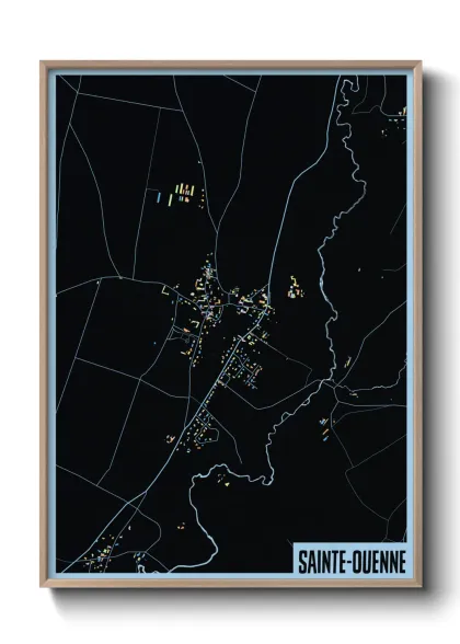 Une affiche de carte sur Sainte-Ouenne