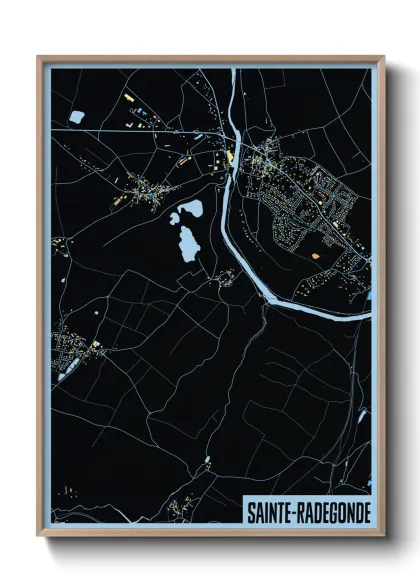 Une affiche de carte sur Sainte-Radegonde