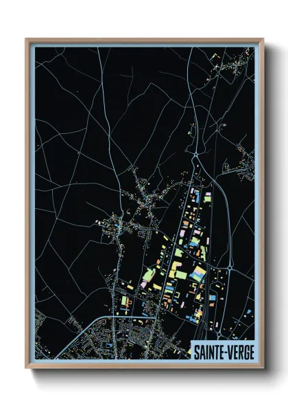 Une affiche de carte sur Sainte-Verge