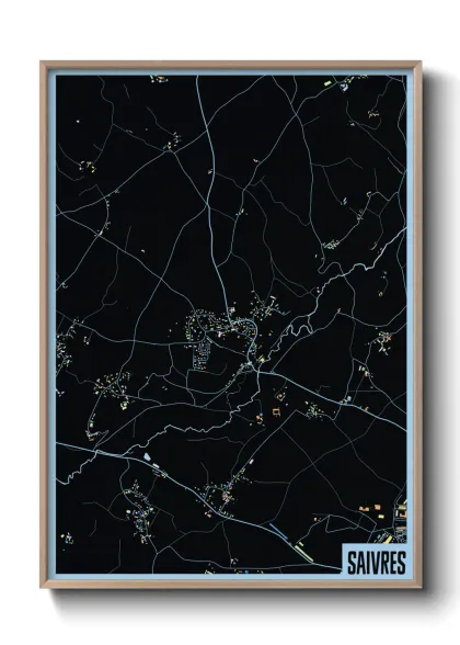 Une affiche de carte sur Saivres