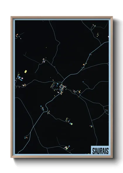 Une affiche de carte sur Saurais