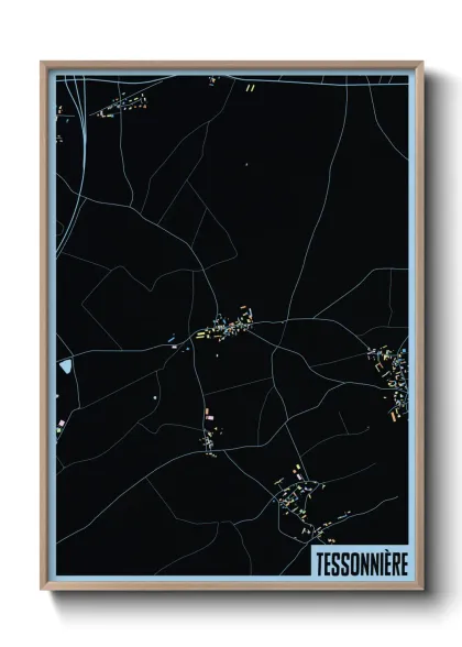 Une affiche de carte sur Tessonnière