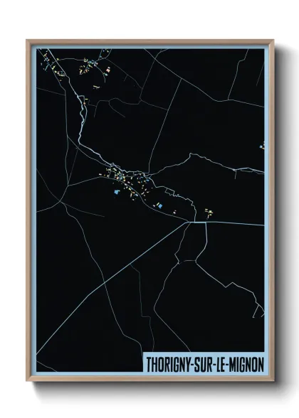 Une affiche de carte sur Thorigny-sur-le-Mignon