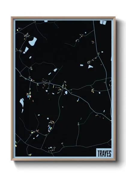 Une affiche de carte sur Trayes