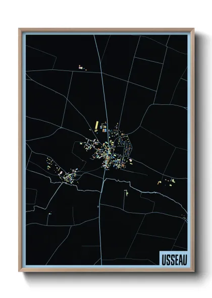 Une affiche de carte sur Usseau