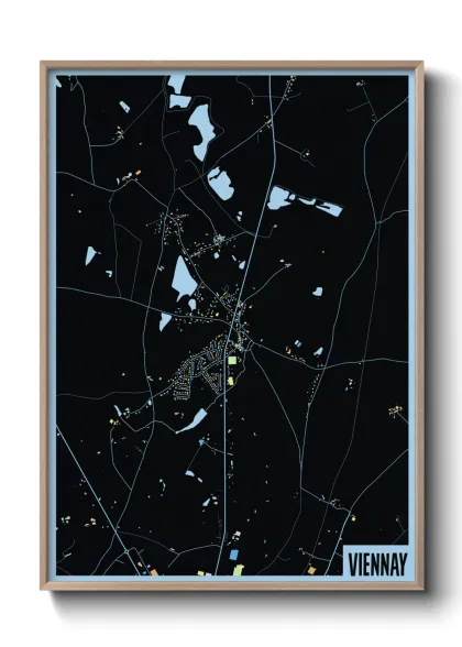 Une affiche de carte sur Viennay