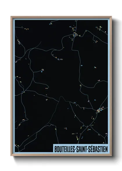 Une affiche de carte sur Bouteilles-Saint-Sébastien