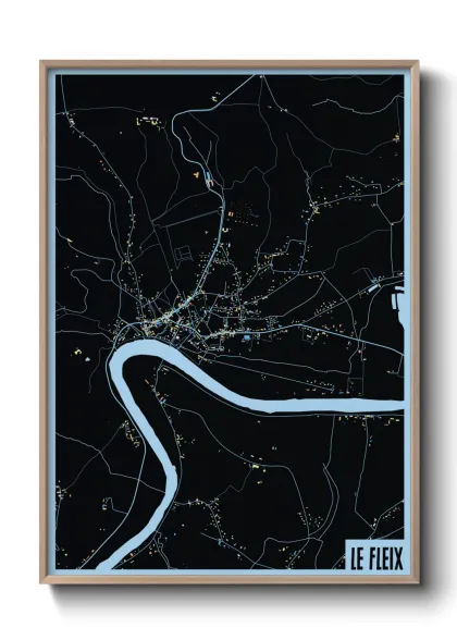 Une affiche de carte sur Le Fleix