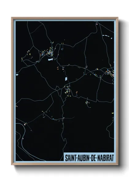 Une affiche de carte sur Saint-Aubin-de-Nabirat