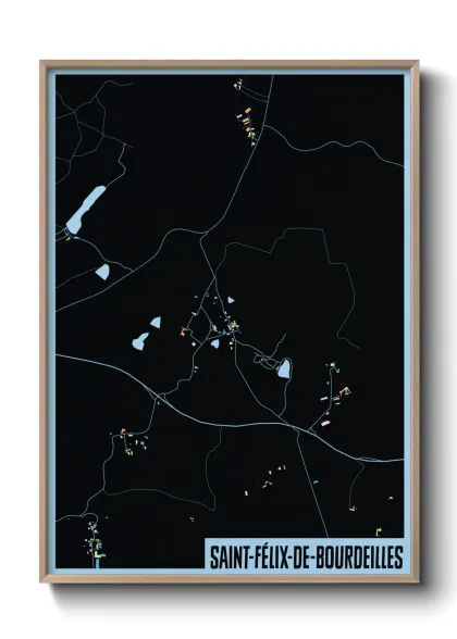 Une affiche de carte sur Saint-Félix-de-Bourdeilles