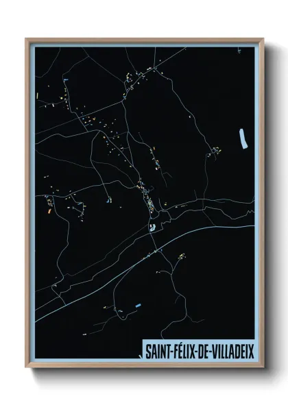 Une affiche de carte sur Saint-Félix-de-Villadeix