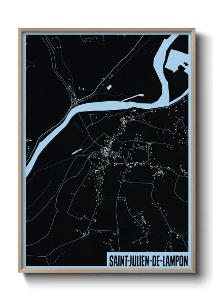 Une affiche de carte sur Saint-Julien-de-Lampon