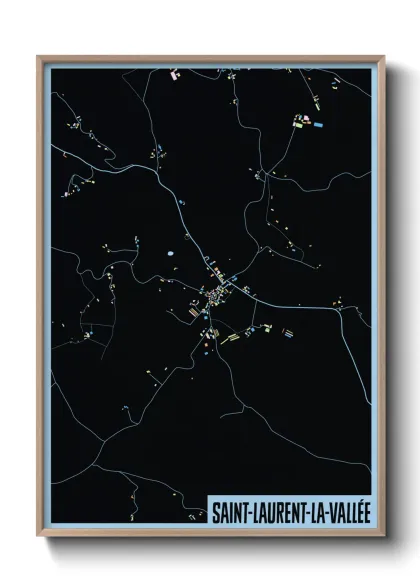 Une affiche de carte sur Saint-Laurent-la-Vallée
