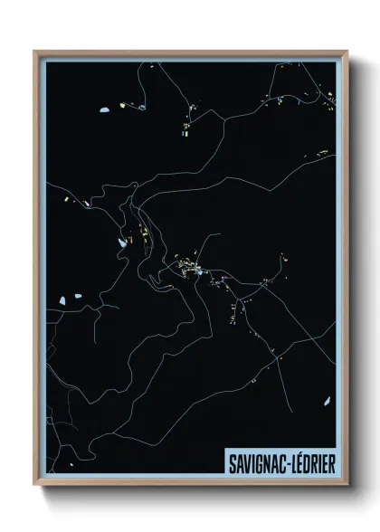 Une affiche de carte sur Savignac-Lédrier