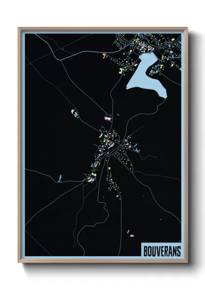Une affiche de carte sur Bouverans