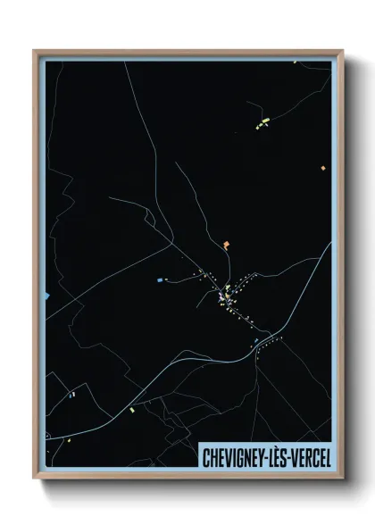 Une affiche de carte sur Chevigney-lès-Vercel
