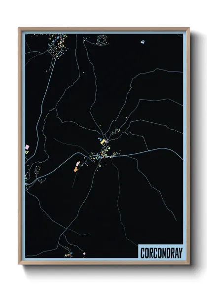 Une affiche de carte sur Corcondray