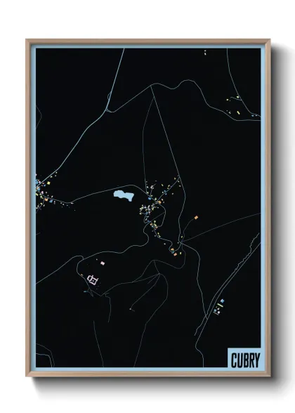 Une affiche de carte sur Cubry