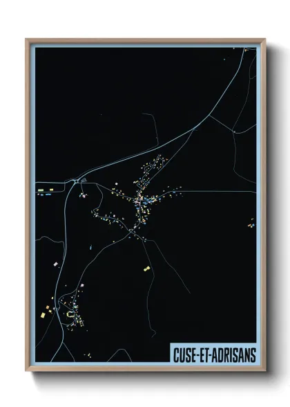Une affiche de carte sur Cuse-et-Adrisans