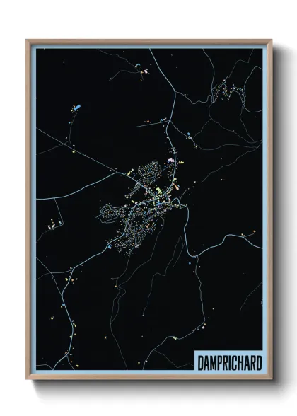 Une affiche de carte sur Damprichard