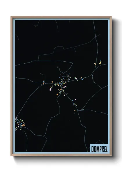 Une affiche de carte sur Domprel