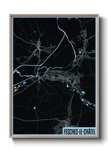 Une affiche de carte sur Fesches-le-Châtel