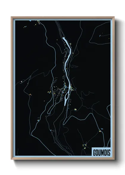 Une affiche de carte sur Goumois