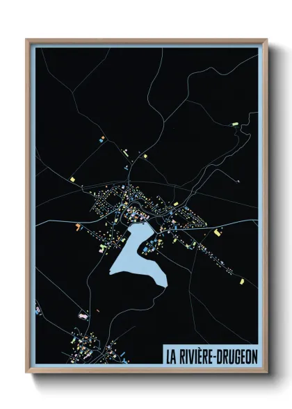 Une affiche de carte sur La Rivière-Drugeon