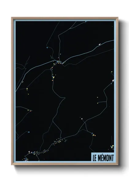 Une affiche de carte sur Le Mémont