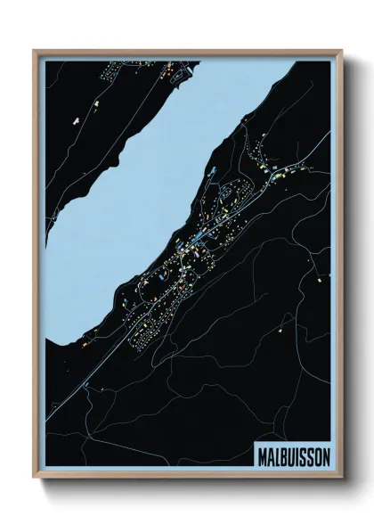 Une affiche de carte sur Malbuisson