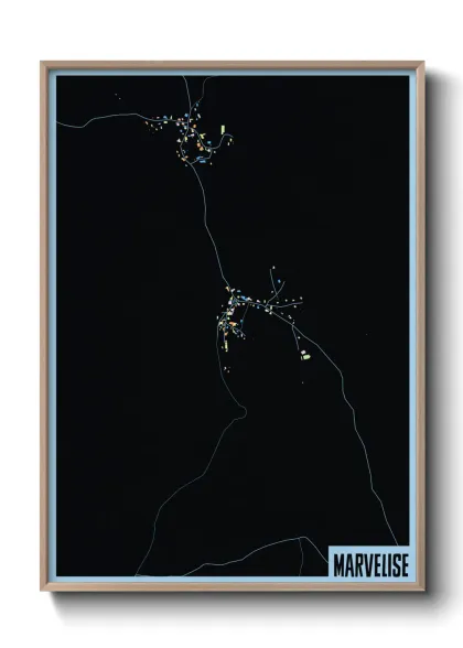 Une affiche de carte sur Marvelise