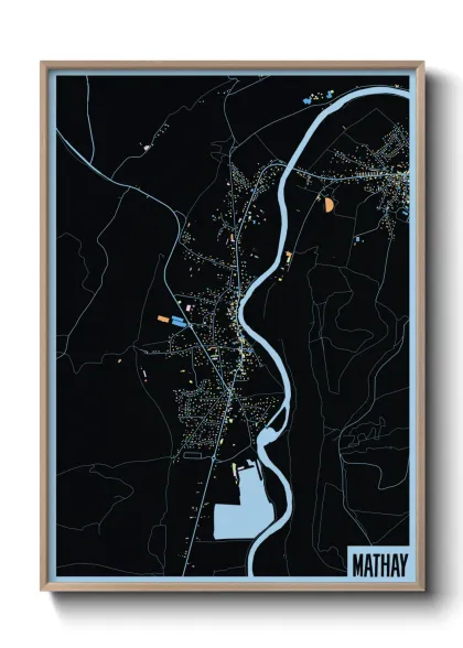Une affiche de carte sur Mathay