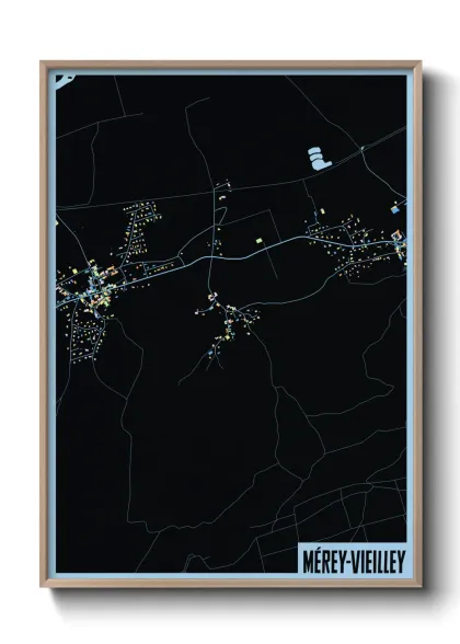 Une affiche de carte sur Mérey-Vieilley