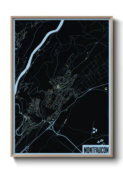 Une affiche de carte sur Montfaucon