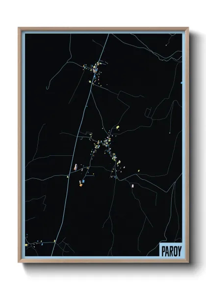 Une affiche de carte sur Paroy