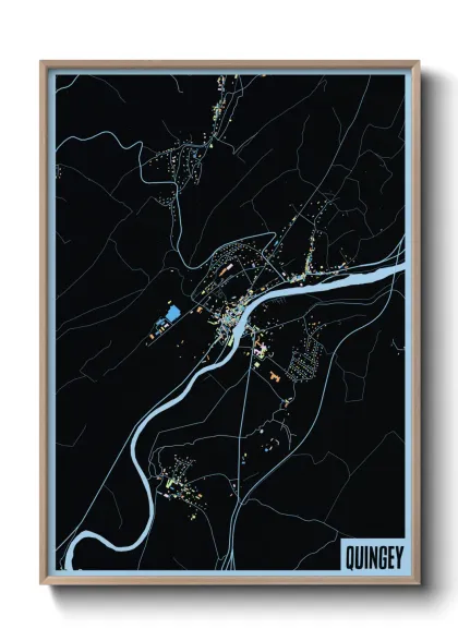 Une affiche de carte sur Quingey