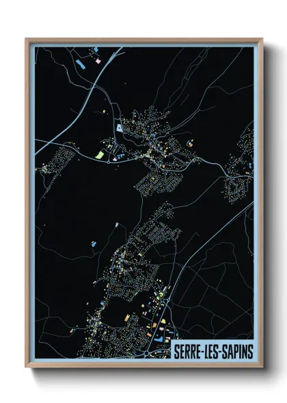 Une affiche de carte sur Serre-les-Sapins