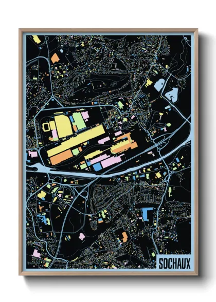 Une affiche de carte sur Sochaux