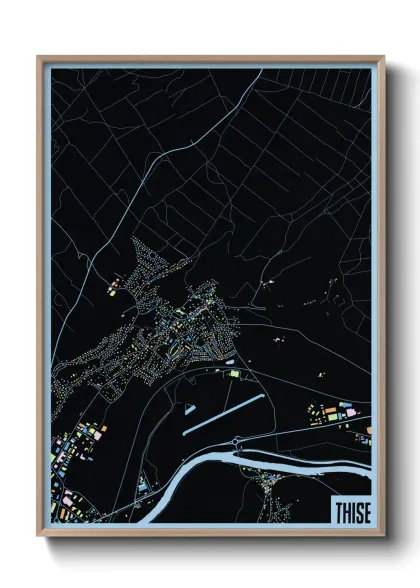 Une affiche de carte sur Thise