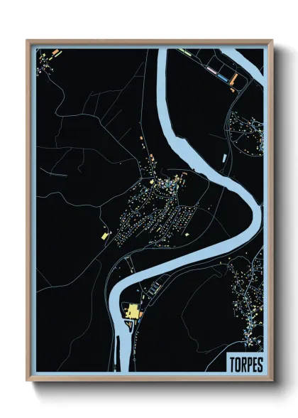 Une affiche de carte sur Torpes
