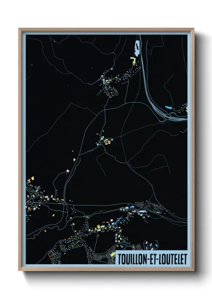 Une affiche de carte sur Touillon-et-Loutelet