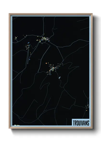 Une affiche de carte sur Trouvans