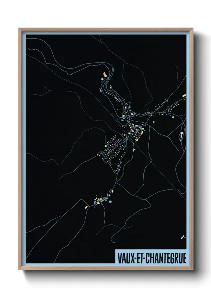 Une affiche de carte sur Vaux-et-Chantegrue